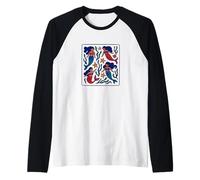 Mermaid Sea Story Pattern Raglan Baseball Tee
