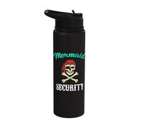 Mermaid Security Shirt Pirate Merman Funny Swimmer Party Stainless Steel Insulated Water Bottle