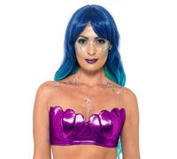 Smiffys Mermaid Shell Bikini Bra Top, Purple, Fairytale, Wings and Wands Fancy Fancy Dress, Mermaid Dress Up Accessories