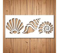Mermaid Shell Stencil | Reusable Under The Sea Stencils for Painting on Wood, Glass, Wall, Rock, Fabric, Walls, Canvas, Glassware | Seashell Sea Shell Stencil (3"x 8")