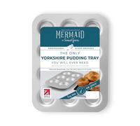 Mermaid Silver Anodised 12-Cup Bun & Muffin Tin - UK Made Aluminium Baking Tray for Muffins, Cupcakes & Small Cakes - Durable, Warp Resistant, Easy Release - Made in England