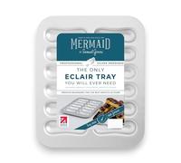 Mermaid Silver Anodised 12 Cup Eclair Tray Non Toxic Professional Heavy Duty Aluminium, Naturally Non Stick, Cupcake tin, Baking Tins, Silver Anodised Bakeware - Made in England by Samuel Groves