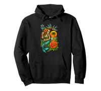 Mermaid Skeleton Traditional Tattoo OldSchool Tattoo Flash Pullover Hoodie