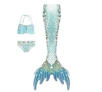 Mermaid Skirt Adult Summer Three Piece Beachwear Fish Tail Hanging Neck Suit Stage Performance Costume No Flipper Beach Costumes Mermaid Dress Swimsuits Casual Vacation Trendy Clothes Light Blue