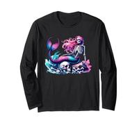 Mermaid Skull Ocean Wave Siren Skeleton Sea Long Sleeve T-Shirt