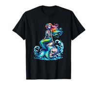 Mermaid Skull Ocean Wave Siren Skeleton Sea T-Shirt