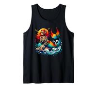 Mermaid Skull Ocean Wave Siren Skeleton Sea Tank Top