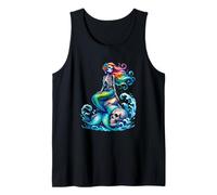 Mermaid Skull Ocean Wave Siren Skeleton Sea Tank Top
