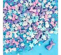 Mermaid Sprinkles for Cake Decorating - Edible Pearls, Stars, Jimmies & Mermaid Cake Decorations Mix for Ice Cream Toppings, Donuts, Cupcakes & Cookies Baking