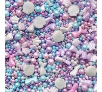 Mermaid sprinkles for cakes edible pearls tails shells lilac white pink purple blue turquoise cupcake cake toppers biscuits mermaid party decoration baking MINI MERMAID
