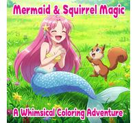 Mermaid & Squirrel Magic: A Whimsical Coloring Adventure: Enchanting Designs of Mermaids and Cute Squirrels for Stress Relief and Relaxation