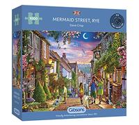 Mermaid Street, Rye | 1000 Piece Jigsaw Puzzle | Summer Moonlight Puzzle | Sustainable Jigsaw Puzzle for Adults | Premium 100% Recycled Board | Great Gift for Adults | Gibsons Games
