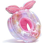 Mermaid Swimming Float with Safety Seat, Mermaid Inflatable Toddler Float Pool Floats Swimming Ring Swim Pools Bathing Accessories Pool Inflatable Floats Rings for Kids Water Training 1-4 Year Old