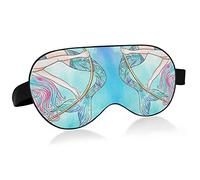 Mermaid Swinging on a Rope On Turquoise Eye Masks Cover Blocks Light Sleep Mask Shade Cover Blindfold Relaxing Eyeshade Cover with Adjustable Head Strap for Men Women Kids