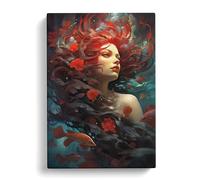 Mermaid Symbolism Art Canvas Print | Gallery Wrapped 30mm Frame Wall Art | 30x20 inches | Ready to Hang | Contemporary Picture | Living Room Bedroom Lounge Office