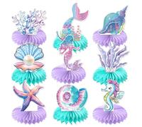 Mermaid Table Decorations - Mermaid Honeycomb Table Decorations | Marine Creature Birthday Decor - for Home Birthday Wedding Event Bridal Shower