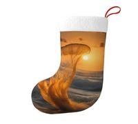 Mermaid Tail 1 Christmas Stocking 17.7", Festive Hanging Sock for Fireplace Mantel, Holiday Decorations