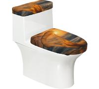 Mermaid Tail 1 Print 2 Pcs Toilet Lid Cover and Toilet Tank Lid Cover Set, Soft Stretchable Bathroom Covers, Fits Round and Elongated Toilet Seats, Washable and Decorative