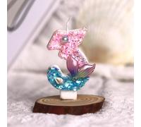 Mermaid Tail Birthday Candles Mermaid Theme Blue Ocean Beach Birthday Cake Candles Conch Number Girls 3th Candles Cake Toppers for Girls Boys Birthday Party Decorations