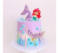 Mermaid Tail Cake Topper Under the Sea Cake Decoration Seashell Cake Topper Mermaid Party Supplies for Baby Shower Birthday Bridal Shower Wedding Party