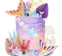 Mermaid Tail Cake Toppers Under the Sea Cake Decoration Seashell Cake Topper Under the Sea Cake Decor Set Mermaid Party Supplies
