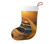 Mermaid Tail Christmas Stocking 17.7", Festive Hanging Sock for Fireplace Mantel, Holiday Decorations