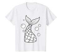 Mermaid Tail Coloring Kids Tee DIY Scales Bubbles Girls Gift T-Shirt