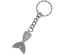 Mermaid Tail Keyring Fantasy Mythical Creature Keychain Cute Sea Fish Ocean Gift Silver Accessory Key Chain Keys Beach Aquatic Marine Magic Magical Ring
