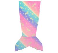 Mermaid Tail, Mermaid Tail Blanket for Kids Girls Age 3-6, Soft Wearable Mermaid Sleeping Bag, Unique Gift for Pretend Play, Snuggling on Sofa, Nap Time, Magical Light Show in Dark Room