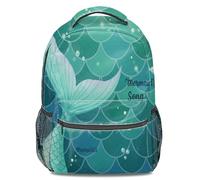 Mermaid Tail Pink Print Backpack, Kids Fantasy Cartoon Bookbag, Starlight Gradient School Backpack, Cute Girls Travel Daypack, 16 inch (print 4)