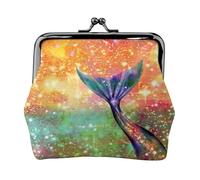 Mermaid Tail Print Compact Coin Purse Exquisite Kiss Lock Wallet Cute Mini Pouch Coins Cards Wallet