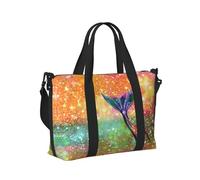 Mermaid Tail Print Travel Hand Bag Portable Foldable Shoulder Tote Bags for Weekend Trip Gym Vacation