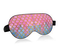 Mermaid Tail Scales God Fish Scales in Pink Blue Eye Masks Cover Blocks Light Sleep Mask Shade Cover Blindfold Relaxing Eyeshade Cover with Adjustable Head Strap for Men Women Kids