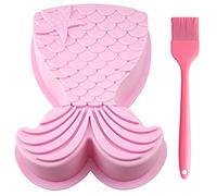 Mermaid Tail Silicone Cake Pan, Mermaid Tail Mold Mermaid Bread Baking Tray Cheesecake Muffin Cake Mold for Baby Shower Birthdays Parties (Random Color)