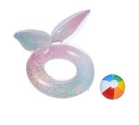 Mermaid Tail Swimming Rings for Kids Adult,70cm Mermaid Inflatable Pool Floats Heavy-Duty PVC Safety Handles Floaties Toys for Women Girls for Beach Garden Pools Party Water Sport