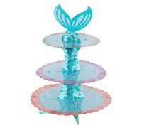Amscan 9914398 - Mermaid Tales Kids Birthday Party 3 Tier Cake Stand - 30cm x 40cm