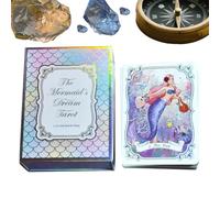 Mermaid Tarot, Tarot Deck, 78 Tabletop Oracle Cards, Psychological Oracle, Deep Sea Art, Holographic Tarots Cards Deck Future Telling Game, Mysterious Divination Card, Insightful Strategic Board Game