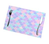 Mermaid tattoo 6-Piece Printed Placemat Set | 12x18-Inch Insulated Tabletops | Ideal Home Decor to Elevate Everyday Dining