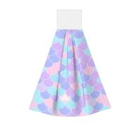 Mermaid tattoo Hangable portable towel, velvet super absorbent kitchen towel, children's adult bathroom kitchen hanging towel