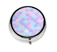Mermaid Tattoo This Small, Round Pill Box is a Portable Travel Medicine Organizer with Three compartments for Storing Daily medications.