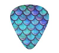 Mermaid Teal Fish 3 Different Thickness Abstract Art Colorful Celluloid Guitar Pick Plectrums For Bass, Music Lovers Guitar PlayersElectric, Acoustic Guitars Includes 0.46mm, 0.71mm, 0.96mm