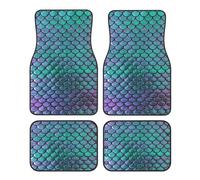 Mermaid Teal Fish Print Universal Car Mats,Car Mats 4 Piece Set,Car Floor Mats For Suv And Cars,Resilient Floor Mats