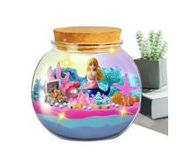 Mermaid Terrarium Kit - Light Up Aquarium Toy, Educational Garden STEM Set, Creative Learning Activity with Remote | DIY Theme Project for Girls, Kids, Room Decor, Sea Creature Craft, Home