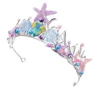 Mermaid Tiara Headband Ocean Headpiece for Girls, Halloween Season | Zinc Alloy and Plastic, Seashell Style, Photo Prop, Wearable as Necklace for Events and Formal Gatherings