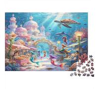 Mermaid Underwater World 1000 Piece Jigsaw Puzzle Paper for Adults Fantasy Ocean Scene Jigsaw Puzzle for Family Focus Relaxation Home Decor Gift 70x50cm/1000pcs