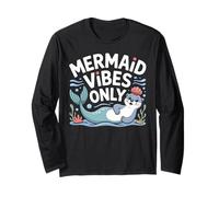 Mermaid Vibes Only Cute Ocean Otter Retro Aesthetic Long Sleeve T-Shirt