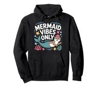 Mermaid Vibes Only Cute Ocean Otter Retro Aesthetic Pullover Hoodie