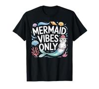 Mermaid Vibes Only Cute Ocean Otter Retro Aesthetic T-Shirt