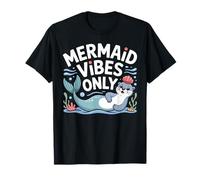 Mermaid Vibes Only Cute Ocean Otter Retro Aesthetic T-Shirt