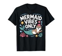 Mermaid Vibes Only Cute Ocean Otter Retro Aesthetic T-Shirt